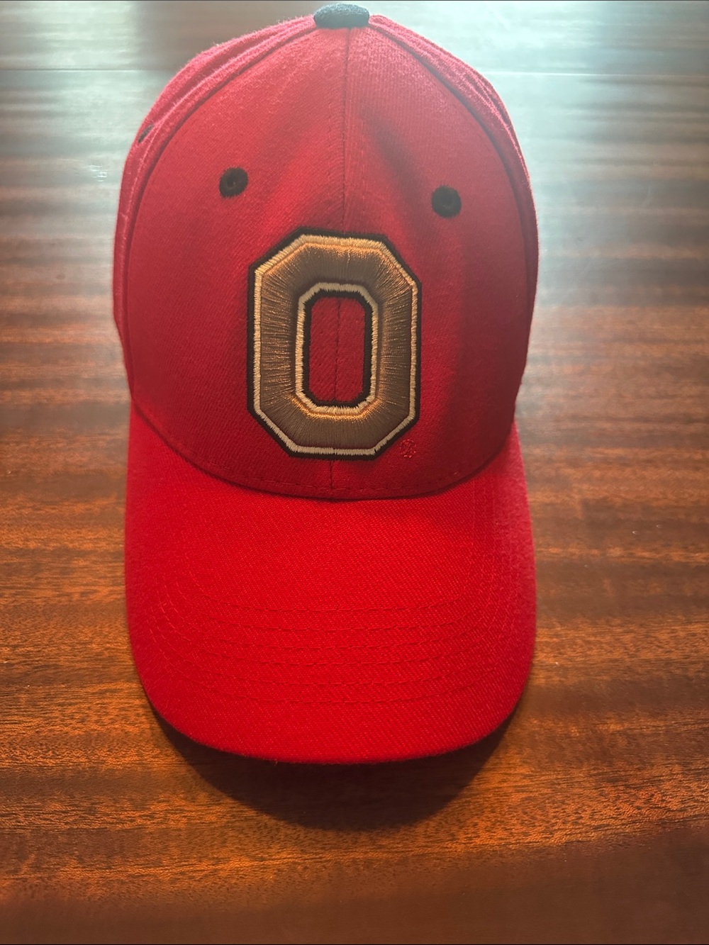 Top of the World Red Ohio State Baseball Cap with Silver 'O' Patch